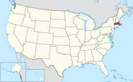 Map of the United States with ਮੈਸਾਚੂਸਟਸ highlighted