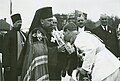 Епископ Хотинский Виссарион (Пую) встречает Кароля II в Бельцах на торжествах по освящению собора Святых Константина и Елены. 2 июня 1935 г.