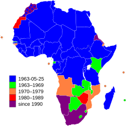 Países que conformaban la OUA