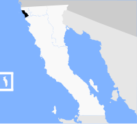Location of Rosarito in Baja California