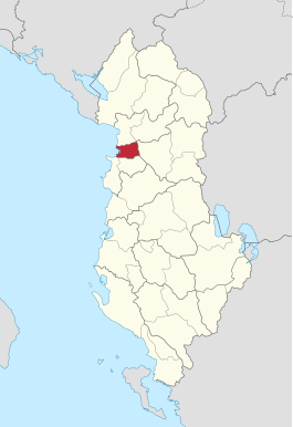Ligging van Kurbin binnen Albanië