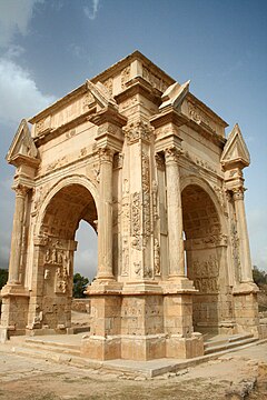 Septimius Severus triumfbåge i Leptis Magna.