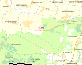 Mapa obce Hatten
