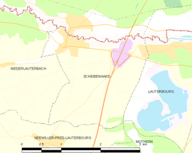 Mapa obce Scheibenhard
