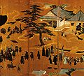 Nanban byōbu (pintado por Kano Naizen), Europeus e seus seguidores africanos
