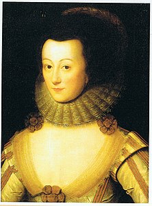 Portrait of Bridget White, Lady Kingsmill (died 1670) by William Larkin. Buried Kingsclere. (Oil on panel, 23 x 17 inches).[6]