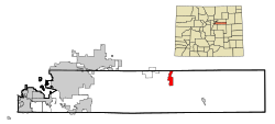 Location of the Byers CDP in Arapahoe County, Colorado.