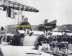 Le baptême de l’Archimède, le 28 juillet 1961.