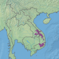 Image 51Southern Annamites montane rain forests: ecoregion territory (in purple) (from Geography of Cambodia)