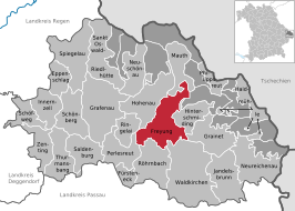 Kaart van Freyung (Beieren)