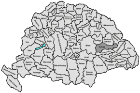 Hartă de poziționare pentru Comitatul Cluj (Kolozs)
