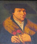 Hans Brosamer (ca 1506-1554) (d'après), L'homme à l’œillet... • Début XVIe siècle.