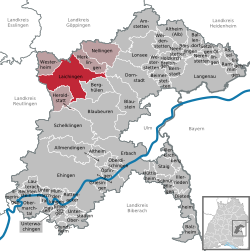 Elhelyezkedése Baden-Württemberg térképén