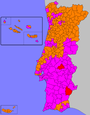 Most voted political force by municipality.