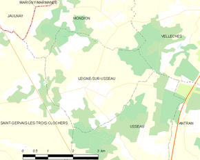 Poziția localității Leigné-sur-Usseau
