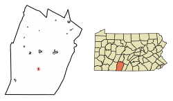 Location of Rainsburg in Bedford County, Pennsylvania.