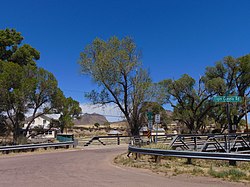 View across Babocomari Creek toward the site of the railroad depot.