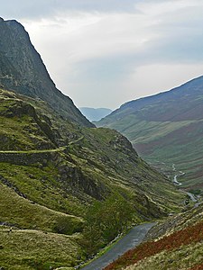 Der Honister Pass in Blickrichtung Buttermere