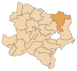 Distriktets läge i Niederösterreich