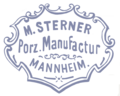 Bodenmarke der Moritz Sterner Porzellanmanufactur Mannheim