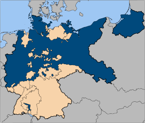 Свободное государство Пруссия (выделено синим) в пределах Германии во время Веймарской республики