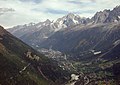 De vallei waarin Chamonix ligt