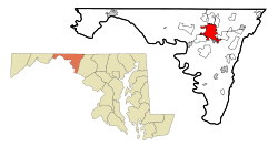 Lokasi di Maryland di Washington County