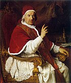 Papst Benedikt XIV. mit Camauro und Mozetta