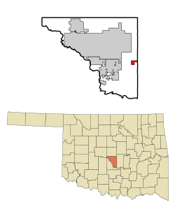 Location of Etowah, Oklahoma.