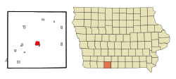 Location of Mount Ayr, Iowa