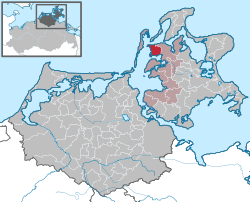 Elhelyezkedése Mecklenburg-Elő-Pomeránia térképén