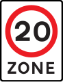 Entrance to a 20 mph (32 km/h) per hour speed limit zone