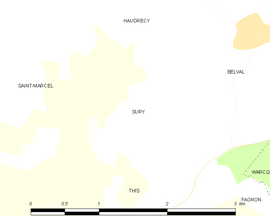 Mapa obce Sury