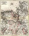 Groethertigdóm Oldenburg (roed ómliendj) op 'n kaart oet 1885.