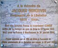 Plaque commémorative sur l’arrestation de Jacques Renouvin en gare de Brive-la-Gaillarde.