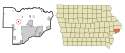 Location of Maysville, Iowa