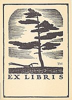 Bookplate designed by Thoreau MacDonald. University of British Columbia. Library. Rare Books and Special Collections. Thomas Murray Collection