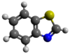 Ball-and-stick model of benzothiazole