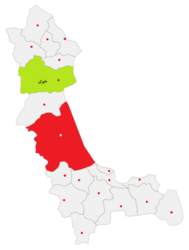 Shahrestān di Khoy – Mappa