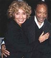 Lara Saint Paul and Quincy Jones in Los Angeles California. Quincy Jones produced and arranged the songs Non preoccuparti-Adesso ricomincerei for Lara Saint Paul.