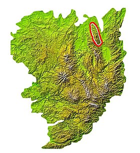 Carte de localisation des monts de la Madeleine.