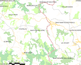 Mapa obce Saint-Pierre-Laval