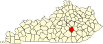 State map highlighting Rockcastle County