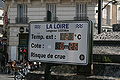 Panneau d'affichage des hauteurs d'eau de la Loire, tête nord du pont George-V.