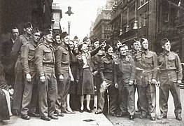 Bermuda Volunteer Rifle Corps soldiers serving with the Lincolnshire Regiment wear side caps, circa 1944