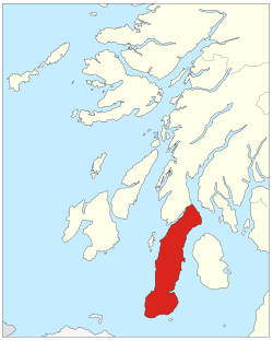 Carte de localisation du Kintyre.