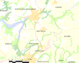 Mapa obce Saint-Ségal