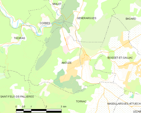 Poziția localității Anduze