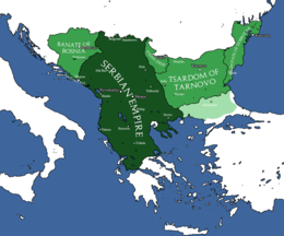 Impero serbo - Localizzazione