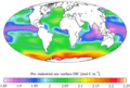 WOA, GLODAP surface DIC (1700s)